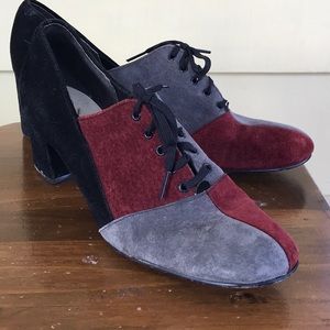 Vintage Hush Puppies color block laced oxfords